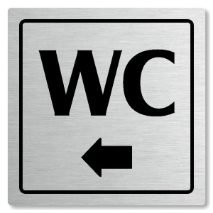 WC vlevo, 80x80mm, stříbrná, Arizona